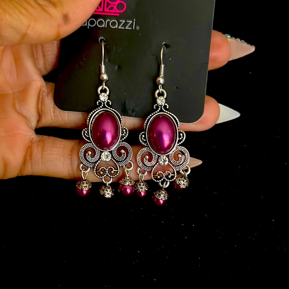 Purple casual earrings